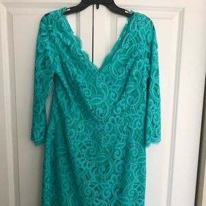 Lilly Pulitzer size 10 teal lace dress